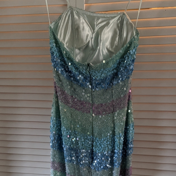 Scala Beaded Silk Gown "Mystic Water" - Picture 5 of 13